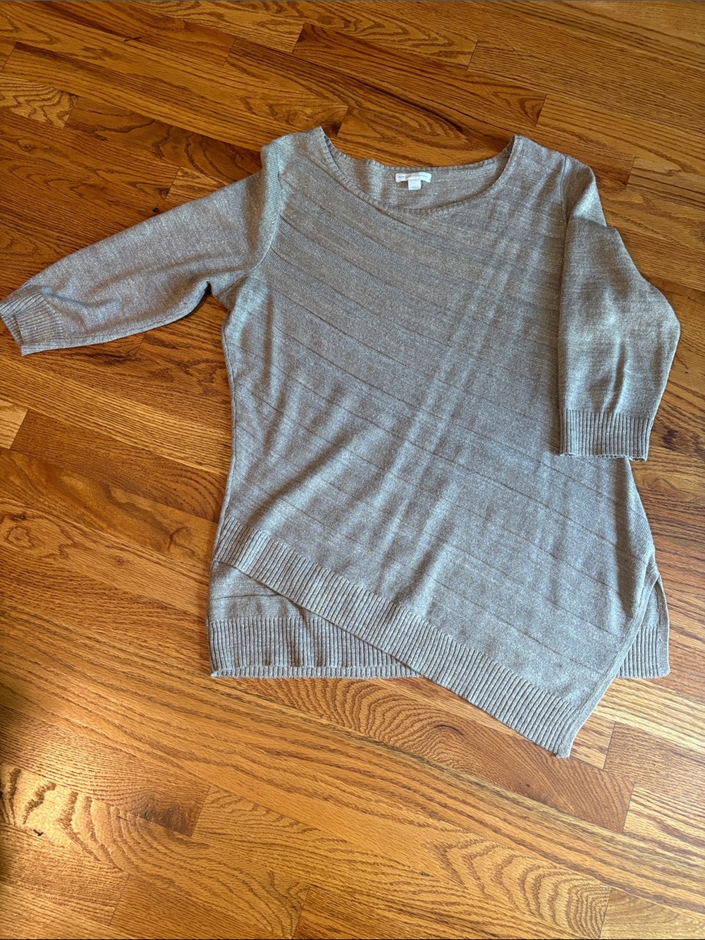 Light Gray Women's Asymmetrical Knit Sweater